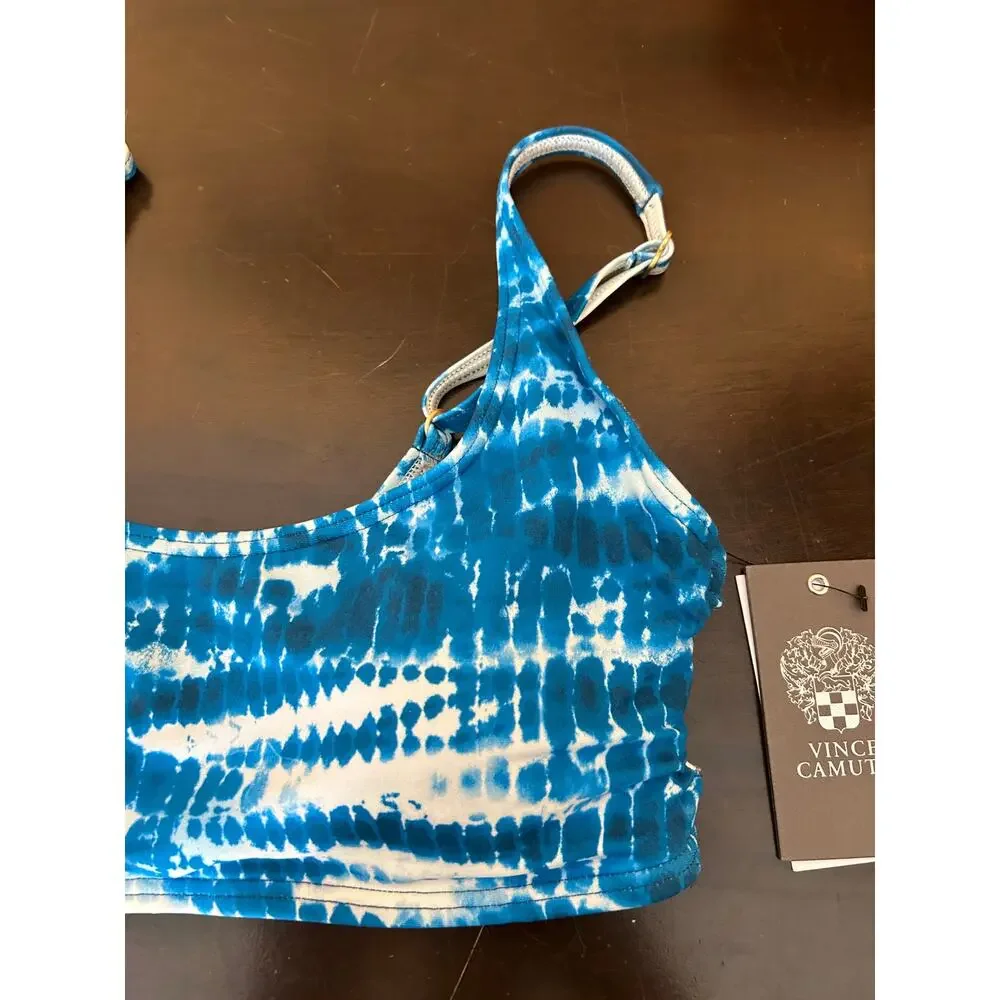 Vince Camuto Side Lace Bikini Top - Blue Tie Dye - Small - NWT